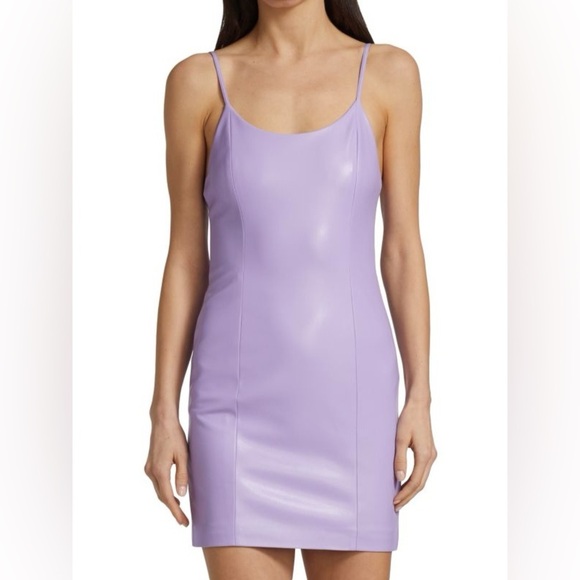ALICE + OLIVIA
Nelle Vegan Leather Minidress in Lavender - Picture 1 of 16
